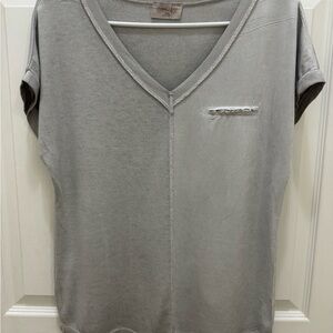 Sunny Studio Paris Gray short sleeves v neck tee size Medium